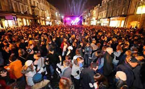 Belebte Strassen in Budapest