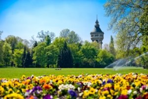 Wasserturm auf der Margaretninsel in Budapest