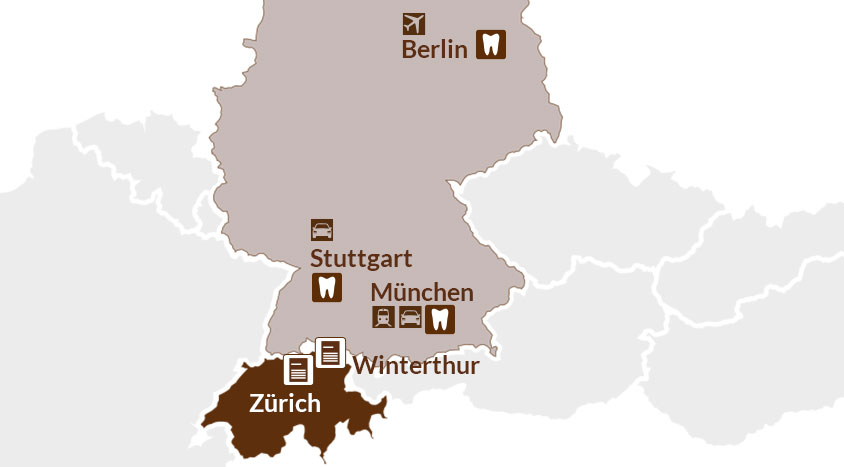 Karte Übersicht Zahnärzte in Deutschland